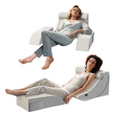 Adjustable Wedge Pillow Set 5pcs: Head, Lumbar & Back Suppor